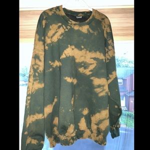 Forest Green Bleached Oversized Sweatshirt